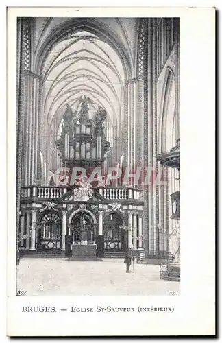 Belgique Bruges Cartes postales Eglise St Sauveur (interieur orgue)
