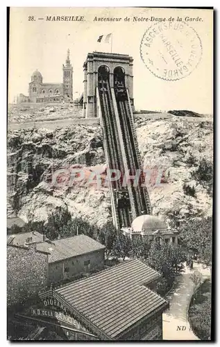 Marseille Ansichtskarte AK Ascenseur de Notre Dame de la Garde