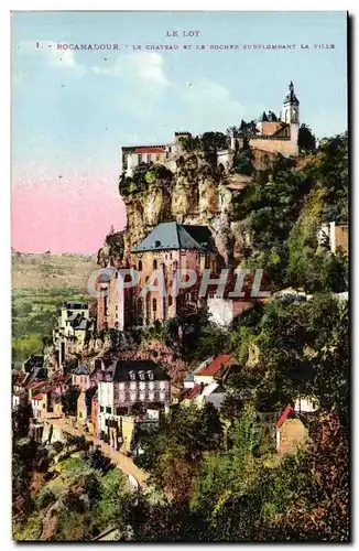 Rocamadour Cartes postales Le chateau et le rocher surplombant la ville