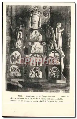 Quelven Ansichtskarte AK La vierge ouvrante Oeuvre bretonne de la fin du 15eme 12 motifs relatifs a l&#39historie