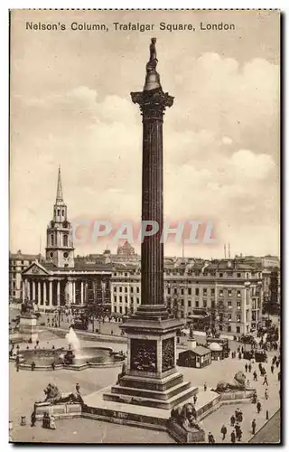 Great Britain Londres London Cartes postales Nelson&#39s column Trafalgar square