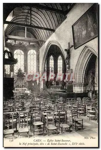 Caen Cartes postales Eglise Saint Sauveur La nef principale dite de Sainte Eustache 16eme