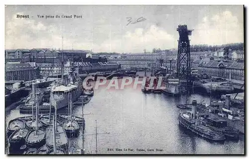 Brest Cartes postales Vue prise du grand pont (bateaux)