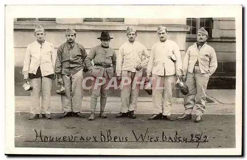 CARTE PHOTO Nouveaux bleus wiesbaden 25/2 RaRe (Allemagne miltiaria)