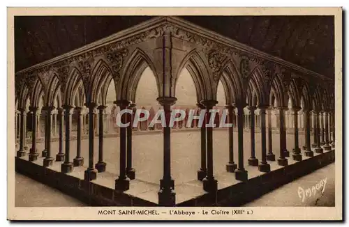 Mont Saint Michel Cartes postales L'abbaye Le cloitre