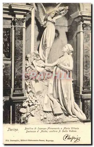 Italie Italie Torino Ansichtskarte AK Basilica di Superga Monumento a Maria Vittoria Duchessa d&#39Aosta scultore