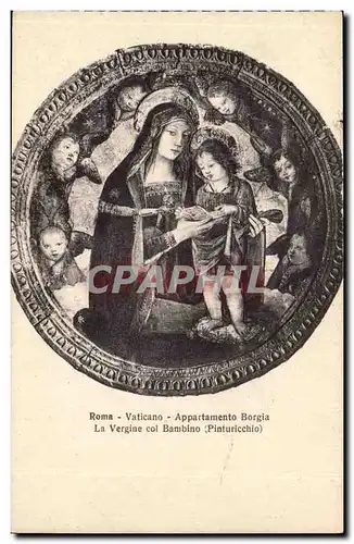 Italie Italie Roma Ansichtskarte AK Vaticano Appartamento Borgia La Vergine col Bambino (Pinturicchio)