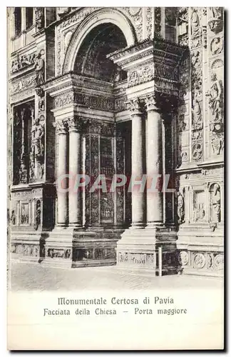 Italie Italia Ansichtskarte AK Monumentale Certosa di pavia Facciata della Chiesa Porta maggiore