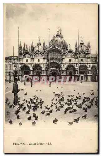 Italie Italia Venise Ansichtskarte AK Saint MArc (pigeons)