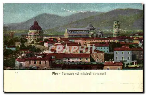 Italie Italia Pisa Cartes postales Panorama col pricnipal monumenti