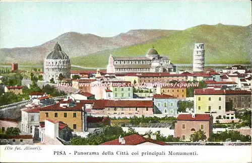 Italie italia Pisa Cartes postales Panorama della Cita coi principali Monumenti