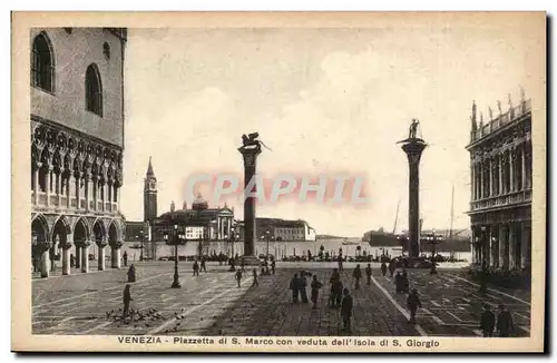 Italie Italia Venezia Cartes postales Plazetta di S Marco con vedula dell isola di S giorgio