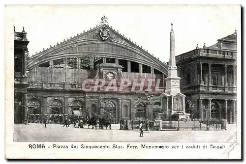 Italie Italia Roma Ansichtskarte AK Piazza dei Cinquecento Staz Ferr Monumento per i caduti di Dogali