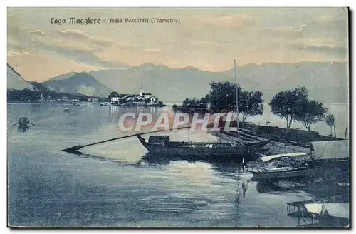 Italie Italia Ansichtskarte AK Lago Maggiore Isola Pescatori (Tramonto)