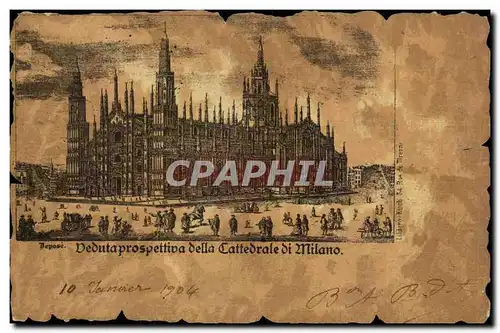 Italie Italia Milano Ansichtskarte AK Deduta prospettiva della cattedrale di Milano