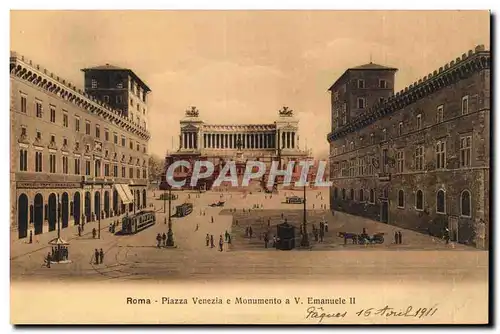 Italie Italia Roma Ansichtskarte AK Piazza Venezia e Monumento a V Emanuele II