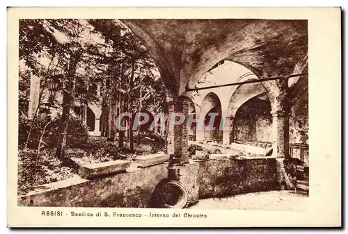 Italy - Italie - Umbria - Assisi - Basilica di S Francesco - Interno del Chlostro - Ansichtskarte AK