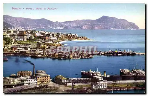 Italie - Italy - Genova - Genoa - Porto e punta de portefino - Ansichtskarte AK