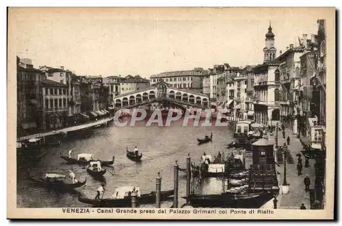 Italie - Italy - Venezia - Venice - Canal Grande preso del Palazzo Grimani col Ponte di Rialto - Ansichtskarte AK