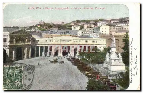 Italie - Italy - Genova - genoa - Piazza Acquaverde e nuova Stazione Principe Ansichtskarte AK