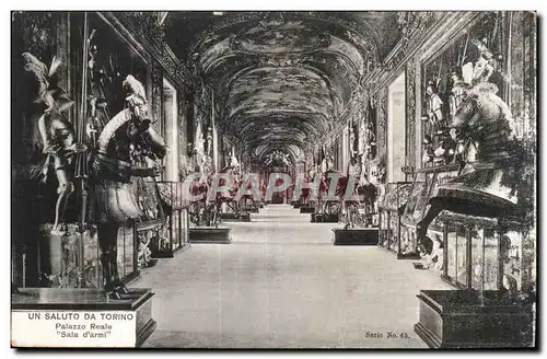 Cartes postales Italie Italia Un saluto da Torino palazzo Reale Sale d'armi