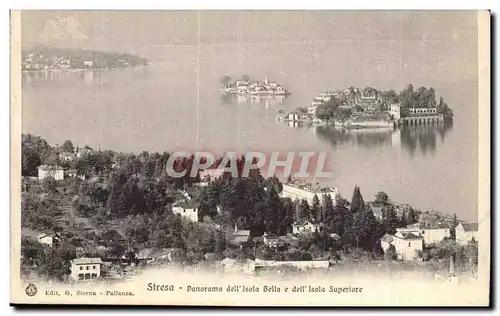 Ansichtskarte AK Italie Italia Stresa Panorama dell isola Bella e dell Isola superiore