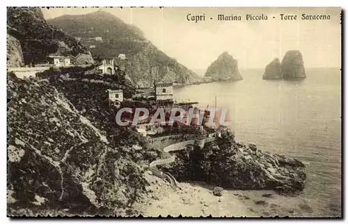 Cartes postales Italie Italia CApri Marina Piccola Torre Saracena