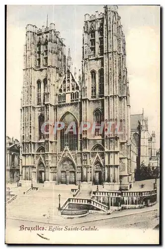 Belgie Belgique BRuxelles Ansichtskarte AK Eglise Sainte gudule