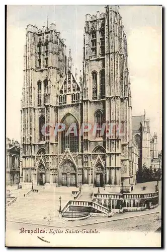 Belgie Belgique BRuxelles Cartes postales Eglise Sainte gudule