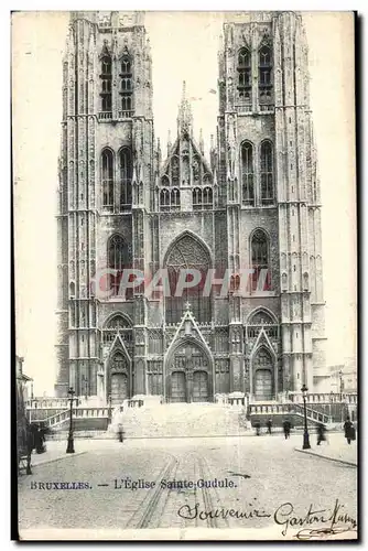 Belgie Belgique BRuxelles Ansichtskarte AK Eglise Sainte gudule