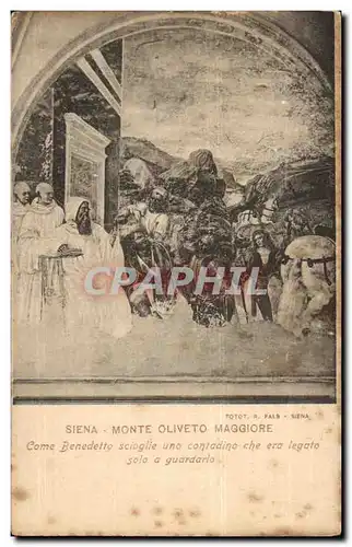 Italie Italia Cartes postales Siena Monte Oliveto Maggiore Come Benedetto scioglie uno contadino che era leagto