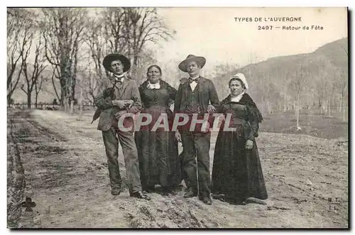 Puy de Dome- Types de L&#39Auvergne -Retour de Fete--Cartes postales