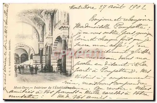 Puy de Dome- Mont Dore-Interieur de L&#39Etablissement - -Cartes postales