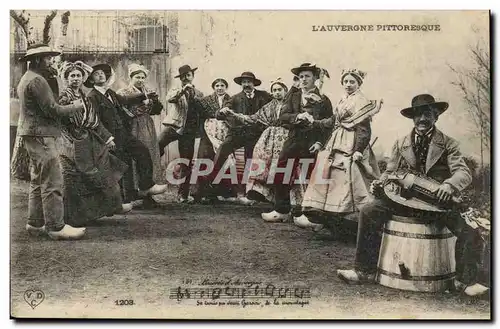 Puy de Dome-L&#39Auvergne Pittoresque- Musique-sabots- intrument - -Ansichtskarte AK-mi