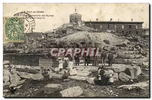 Puy de Dome-Vue d&#39enseble des Ruines et de l&#39Observatoire - -Cartes postales