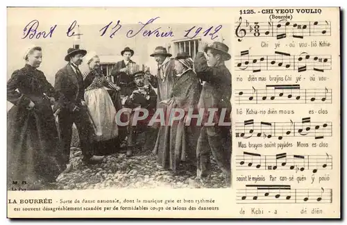 Puy de Dome- La Bourree-Musique-danser-Sorte de Danse nationale-sondee par de formidable coups de ta