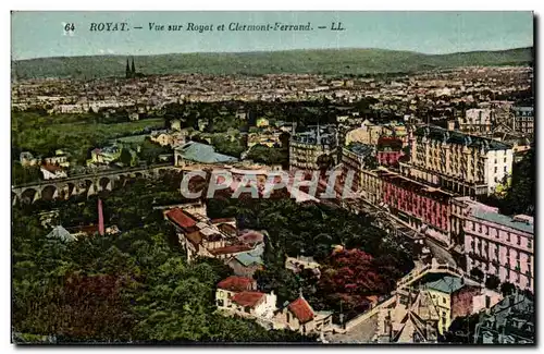 Puy de Dome- Royat- Vue sur Royat et Clermont-Ferrand -Cartes postales