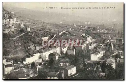 Puy de Dome- Royat - Panorama sur le chemin de la Vallee et le Sanatorium -Cartes postales