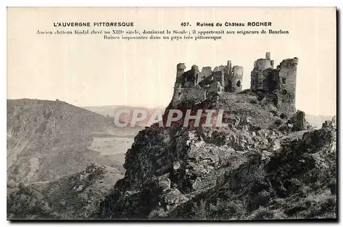 Puy de Dome-Ruines de Chateau Rocher-Ancien chateau feodal eleve au XIII siecle -Ansichtskarte AK