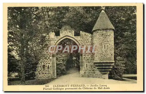 Puy de Dome- Clermont-Ferrand-Jardin Lecoq- Portail Gothique provenant du Chateau de Mal-Assis-Cartes postales