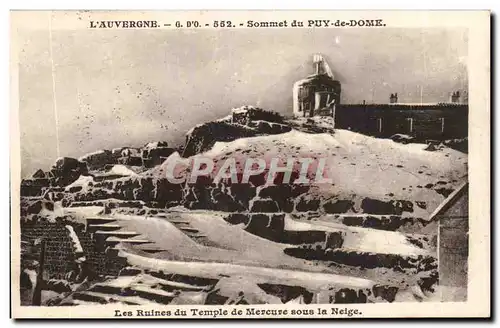 Puy de Dome-neige- Ruines de Temple de Mercure-le plus important du national Gaulois-il fut detruit