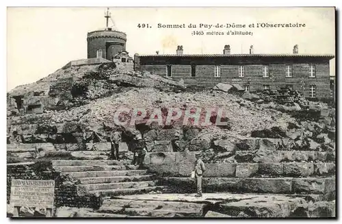 Puy de Dome- Dommet de Puy de Dome et l&#39Obsrevatoire- 1465 metres al-Cartes postales