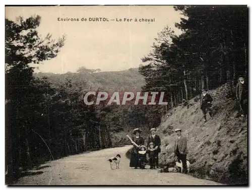 Puy de Dome- Environs de Durtol- Le Fer a cheval-cheval-enfant-Ansichtskarte AK