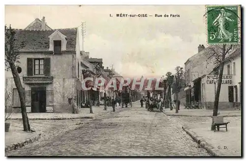 Mery-sur-Oise- Rue de Paris-Cafe-Boissy -Cartes postales