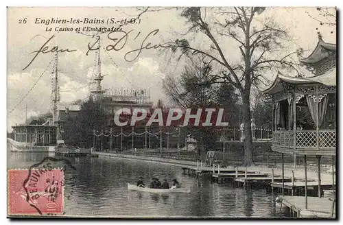 Val-d'Oise- Enghien-les-bains -La Casino et L'Embarcadere-bateau-Cartes postales