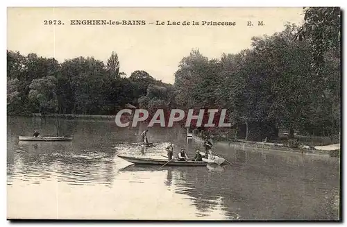 Val d'Oise- Enghien-les-Bains- Le lac de la Princesse- bateau-Cartes postales