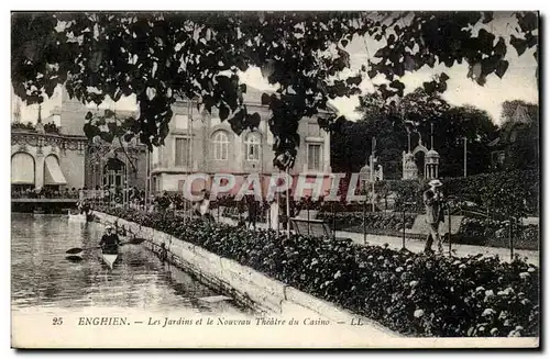 Val d'Oise- Enghien-les-Bains-Les Jardins et le Nouveau Theatre du Casino -Cartes postales