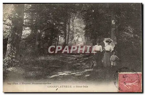 Val D'Oise- Champlatreaux- Sous bois- Enfant-Cartes postales