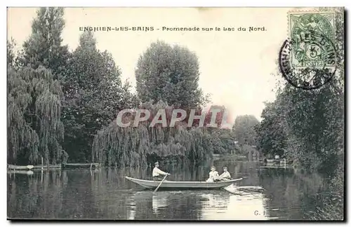 Val D&#39Oise- Enghien-les-Bains- Promenade sur le Lac du Nord-bateau -Cartes postales