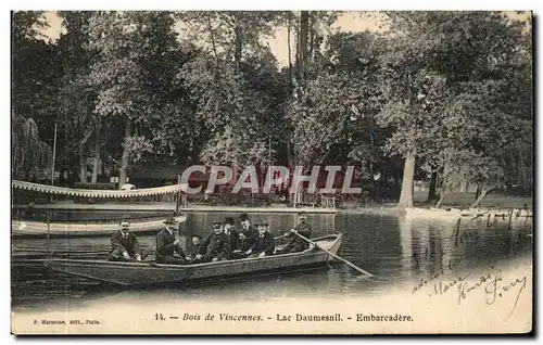 Paris (12) Bois de Vincennes-Lac Daumesnil- Embarcadere-bateau-Ansichtskarte AK